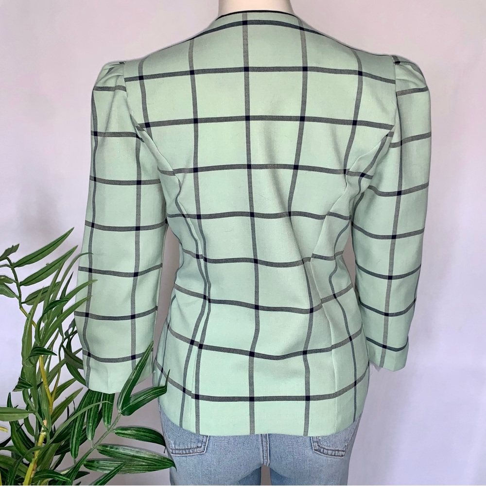 V I N T A G E :: Preppy Plaid Windowpane Boxy Sca… - image 3